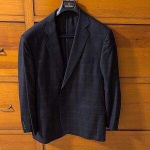Brooks Brothers 1818 Madison Dark Blue Checkered Blazer 46R
